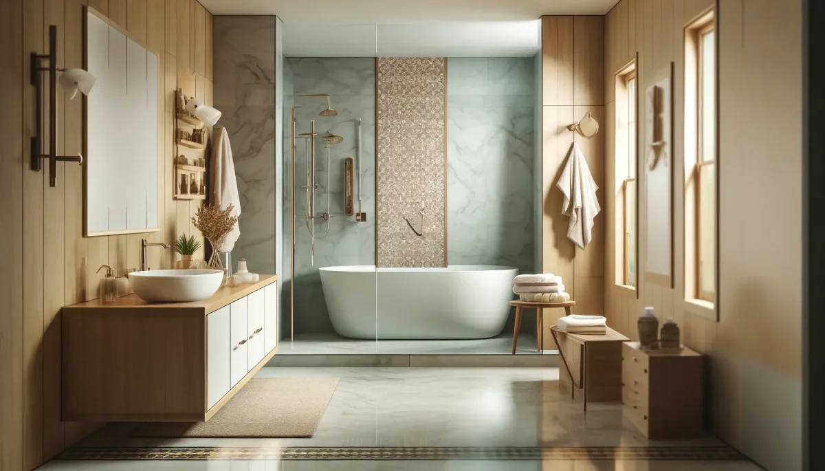 Modern spa-like bathroom